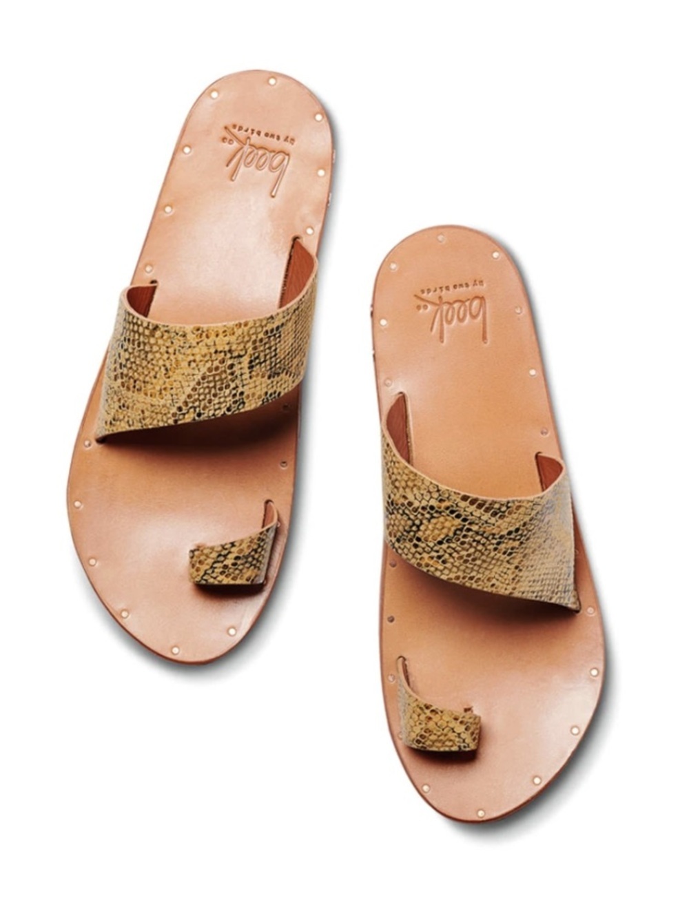 Beek Finch Snake Leather Toe Ring Sandals Size 9
